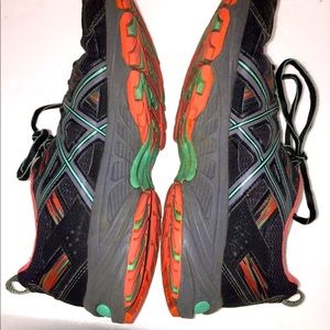 Asics Black and Orange Athletic Shoes